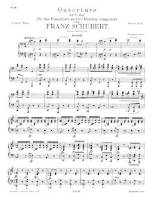 Partition complète (D.597), Overture en C major en pour italien style, D.591 (Op.170) par Franz Schubert
