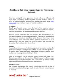 Avoiding a Red Male Organ: Steps for Preventing Balanitis