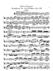 Partition altos, Symphony No.4, Op.120, D minor, Schumann, Robert