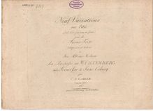 Partition complète, 9 Variations on  Nel cor più non mi sento  pour Piano, Op.25