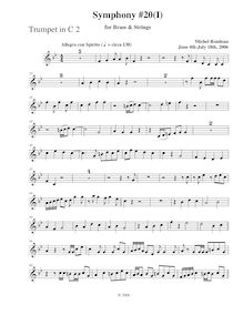 Partition trompette 2, Symphony No.20, B-flat major, Rondeau, Michel