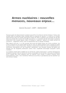 Désarmement nucléaire - Documents