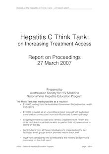 Hepatitis C Think Tank