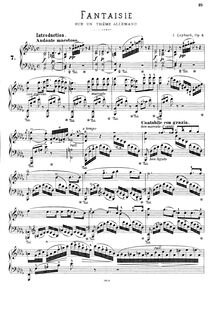 Partition complète, Fantaisie sur un Theme allemand, Op.5, Leybach, Ignace Xavier Joseph