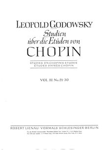 Partition Book 3 (21-30), 48 études after Etudes by Frederic Chopin