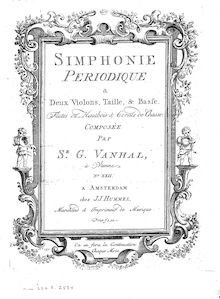Partition parties complètes, Symphony en D minor, Simphonie périodique a Deux Violons, Taille & Basse. Flutes ou Hautbois & Cornes de Chasse