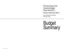 FY 2012 Executive Budget Summary, Fiscal Years 2011-2015