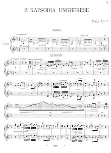 Partition complète, Hungarian Rhapsody No.2, Lento a capriccio, C♯ minor par Franz Liszt