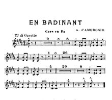 Partition cor (F), En Badinant, E Major, D Ambrosio, Alfredo