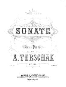 Partition flûte , partie, flûte Sonata No.1, Op.168, D major, Terschak, Adolf