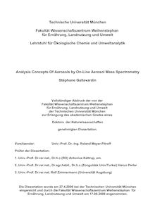 Analysis concepts of aerosols by on-line aerosol mass spectrometry [Elektronische Ressource] / Stéphane Gallavardin