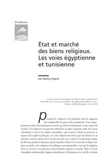 État et marché des biens religieux. Les voies égyptienne et tunisienne - article ; n°1 ; vol.5, pg 75-95