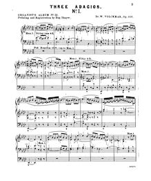 Partition complète, 3 Adagios, Volckmar, Wilhelm Valentin
