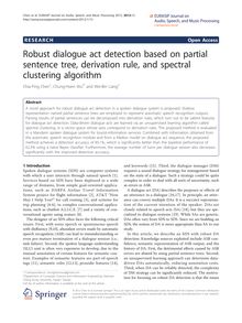 Robust dialogue act detection based on partial sentence tree, derivation rule, and spectral clustering algorithm