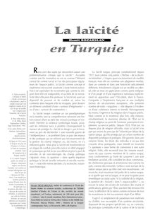 La laïcité en Turquie  - article ; n°1 ; vol.78, pg 42-49
