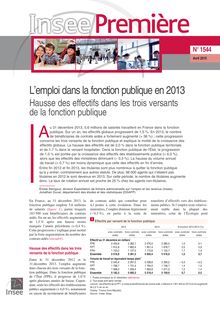Fonction publique : au 31 décembre 2013, l Insee comptabilisait 5,6 millions de salariés