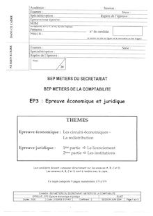 Economie Droit 2004 BEP - Métiers de la comptabilité