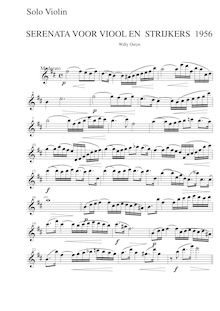 Partition Solo violon, Serenata viool en strijkers, Ostijn, Willy