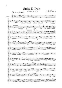 Partition flûte 2, Ouverture- en D major, FaWV K:D7, D, Fasch, Johann Friedrich