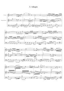 Partition Score (3rd mouvement: Adagio), violon Sonata, Sonata for Violin and Keyboard