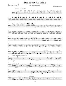 Partition Trombone 2, Symphony No.2, E minor, Rondeau, Michel