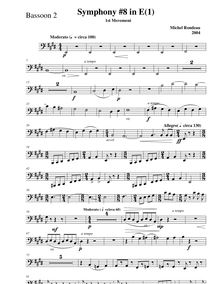 Partition basson 2, Symphony No.8, E major, Rondeau, Michel