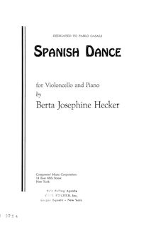 Partition complète (avec violoncelle et Alternate violon parties), Spanish danse