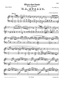 Partition complète, Allegro, Sonatensätze, Mozart, Wolfgang Amadeus