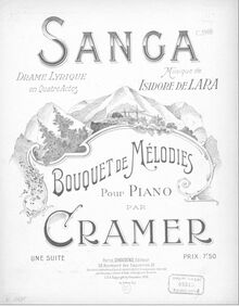 Partition complète, Bouquet de mélodies sur  Sanga , Cramer, Henri (fl. 1890)