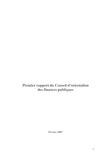 Premier rapport du Conseil d orientation des finances publiques