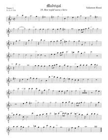 Partition ténor viole de gambe 1, octave aigu clef, Il Terzo Libro de Madrigali a cinque voci