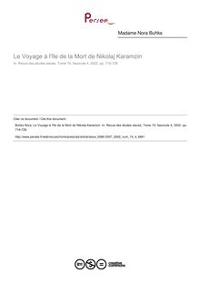 Le Voyage à l île de la Mort de Nikolaj Karamzin - article ; n°4 ; vol.74, pg 719-728