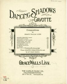 Partition complète, Dancing Shadows, Gavotte, E♭ major, Sandy, Grace Linn