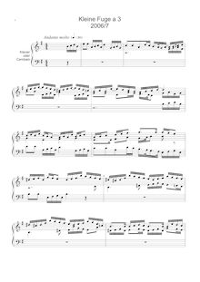 Partition Little Fuga a 3 voci, Single Piano pièces, Zintl, Frank