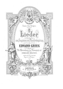 Partition complète, 6 chansons, Op.48, Seks sange, Grieg, Edvard par Edvard Grieg