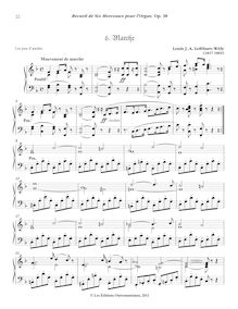 Partition , Marche (Fa majeur), Recueil de Six Morceaux pour l’Orgue, Op.38