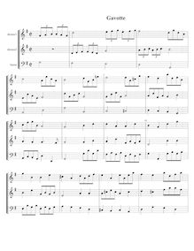 Partition Gavotte, 6 Trio sonates, G major, Boismortier, Joseph Bodin de