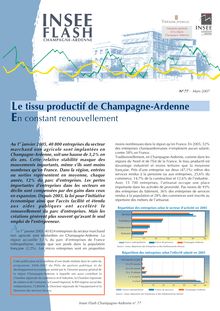 Le tissu productif de Champagne-Ardenne : en constant renouvellement