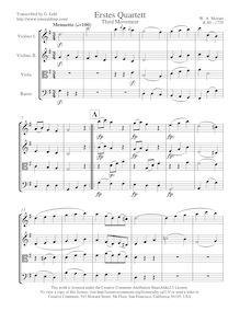Partition , Menuetto, corde quatuor No.1, Lodi Quartet, G major