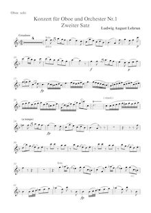 Partition hautbois solo, hautbois Concerto No.1 en D minor, D minor