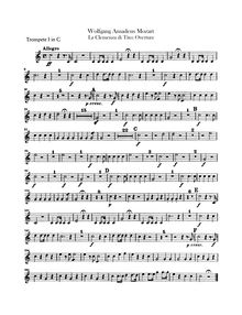 Partition trompette 1, 2 (en C), La clemenza di Tito, The Clemency of Titus