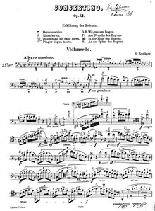 Partition de violoncelle, Concertino, D minor, Romberg, Bernhard