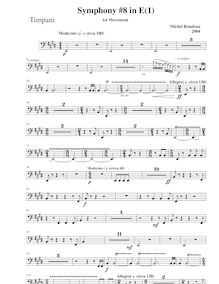 Partition timbales, Symphony No.8, E major, Rondeau, Michel