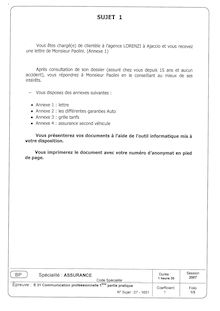 Bp assurances communication professionnelle ecrite 2007