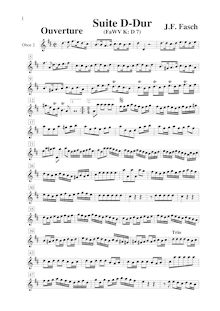 Partition hautbois 2, Ouverture- en D major, FaWV K:D7, D, Fasch, Johann Friedrich