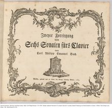 Partition complète, Zweyter Fortsetzung von 6 Sonaten fuers Clavier