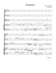 Partition Fantasia VdGS No. 8 - partition complète, fantaisies et Pavin pour 3 violes de gambe et orgue