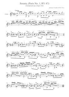 Partition complète (D major), violoncelle Sonata en B-flat major, RV 47