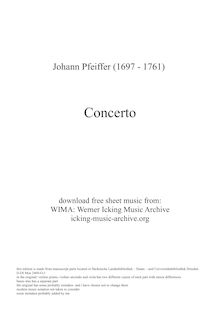 Partition complète, violon Concerto en D major, D, Pfeiffer, Johann