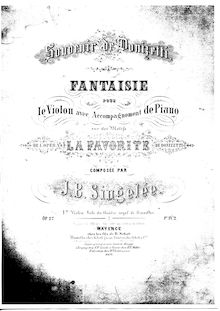 Partition de piano, Fantaisie sur des motifs de l opéra  La Favorite , Op.27